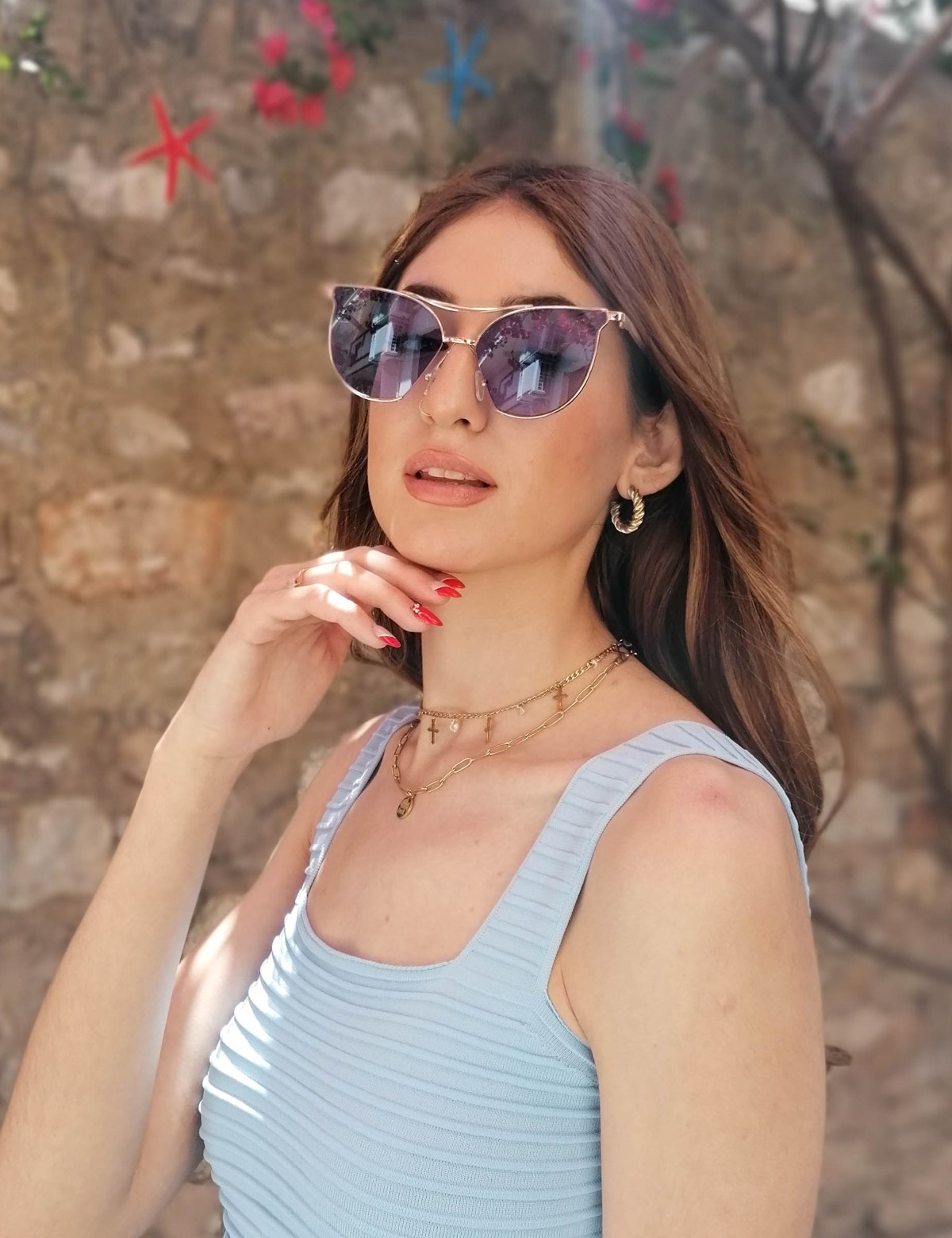 Γυναικεία Γυαλιά Ηλίου Μπλε S7076